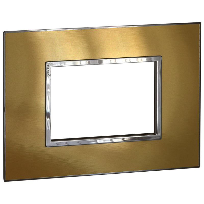 Legrand 576450 - PLAQUE DE FINITION ARTEOR 3 CARRE MODULE IT/US GOLD BRASS
