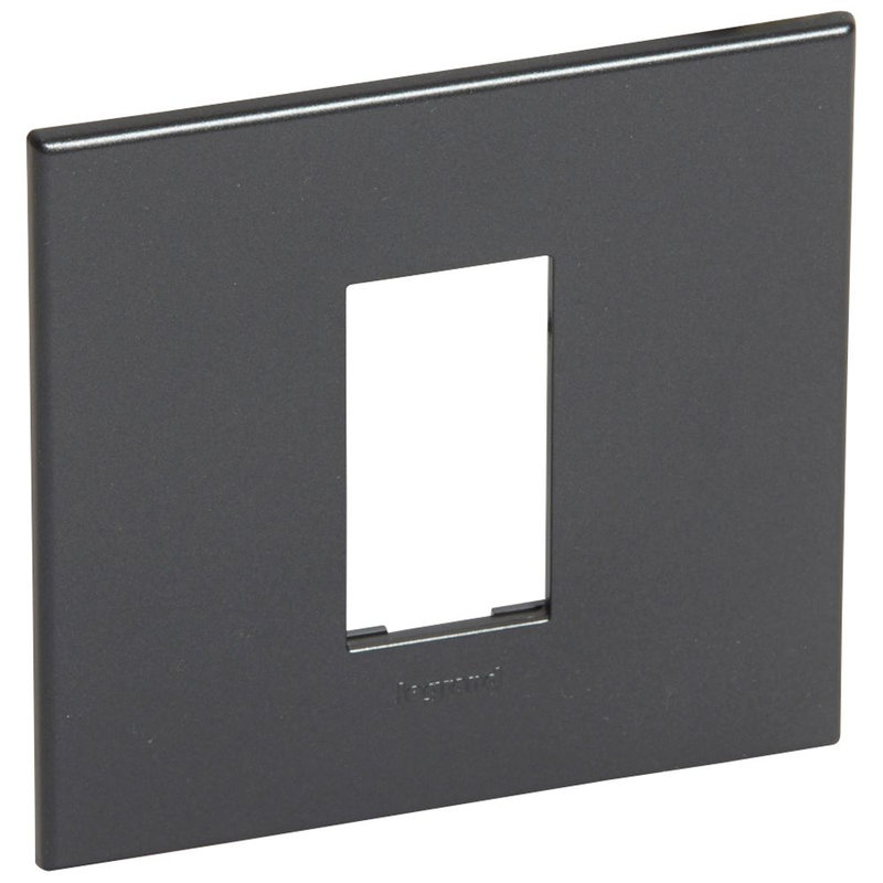 Legrand 576552 - PLAQUE DE FINITION ARTEOR 1 CARRE MODULE SCHUKO GRAPHITE