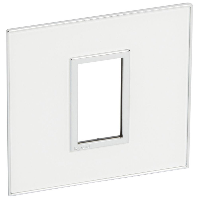Legrand 576554 - PLAQUE DE FINITION ARTEOR 1 CARRE MODULE SCHUKO MIRROR WHITE
