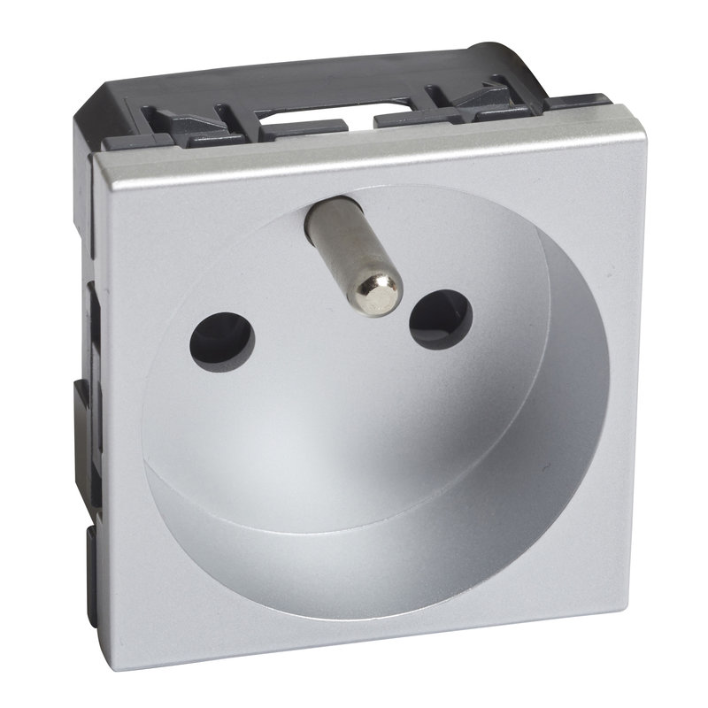Legrand 571021 - PRISE DE COURANT 2P+T 10/16A ECLIPSE CARRE ARTEOR SOFT ALU