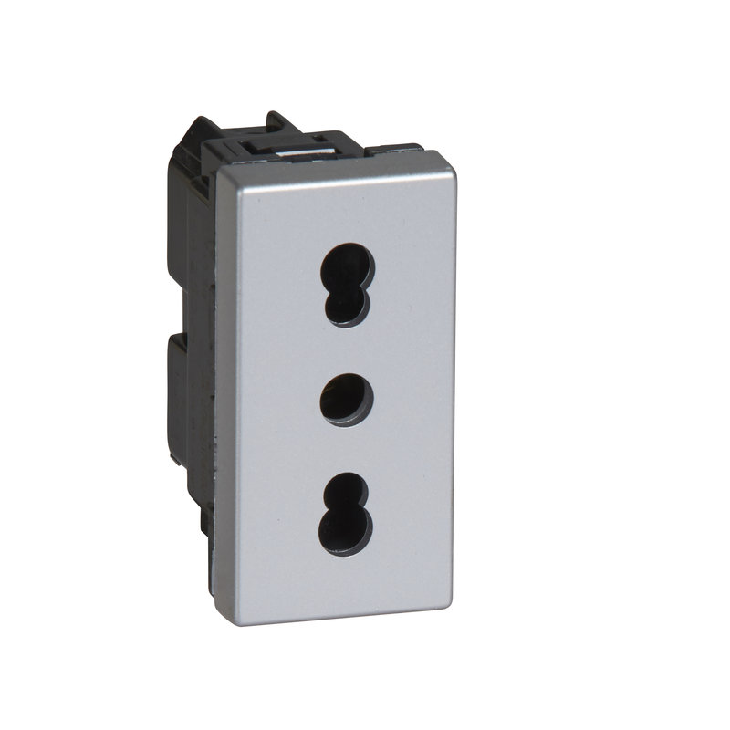 Legrand 571036 - PRISE DE COURANT 2P+T 10/16A ECLIPSE ITALIE CARRE ARTEOR SOFT ALU