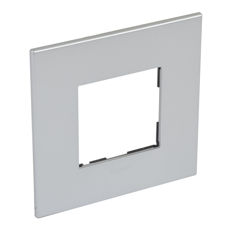 Legrand 571562 - PLAQUE DE FINITION ARTEOR 2 MODULES CARRE 1 POSTE ARTEOR SOFT ALU