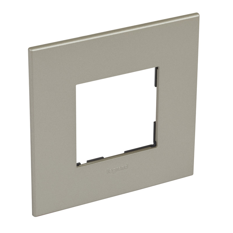 Legrand 571582 - PLAQUE DE FINITION ARTEOR 2 MODULES CARRE 1 POSTE CHAMPAGNE