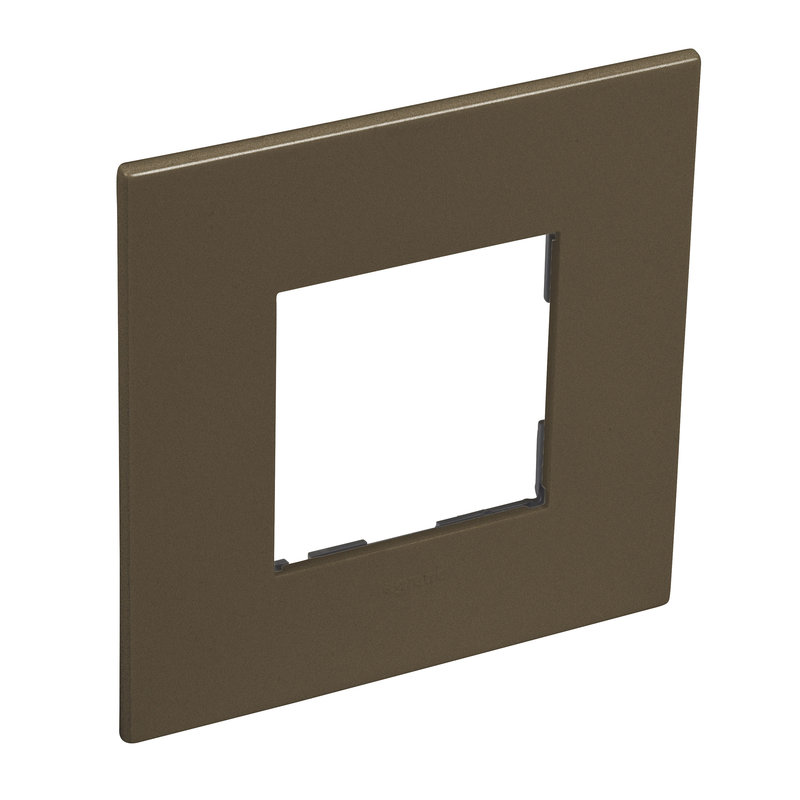 Legrand 571592 - PLAQUE DE FINITION ARTEOR 2 MODULES CARRE 1 POSTE BRONZE SOMBRE