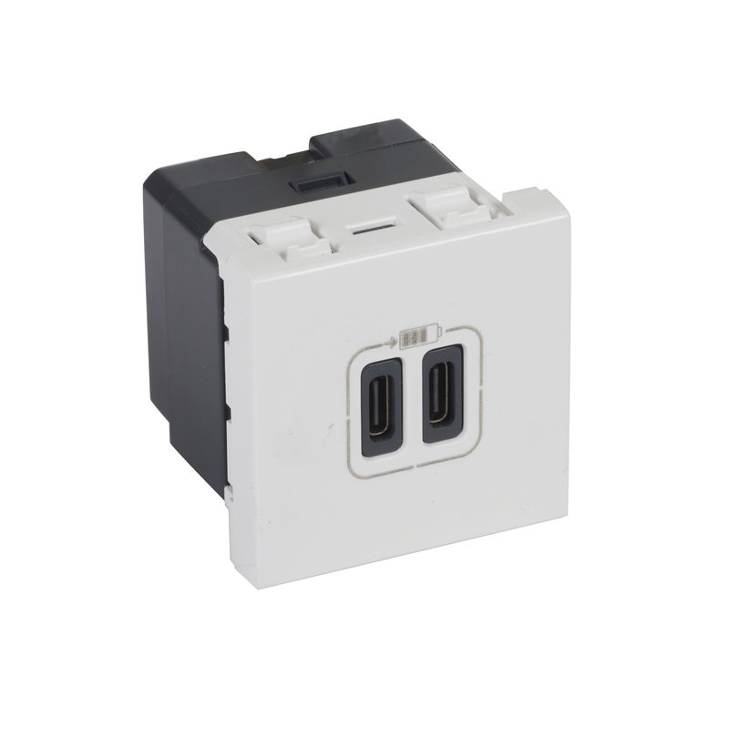 Legrand 572072 - ARTEOR CHARGEUR 2 MODULES 2 USB C+C 3A 15 W BLANC