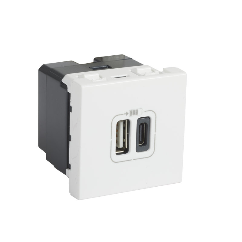 Legrand 572077 - ARTEOR CHARGEUR 2 MODULES 2 USB A+C 3A 15W BLANC