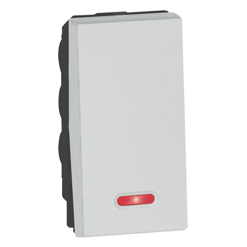 Legrand 572174 - INTERRUPTEUR VA-ET-VIENT 10AX UNIPOLAIRE 1 MODULE LUMINEUX CARRE ARTEOR SOFT ALU