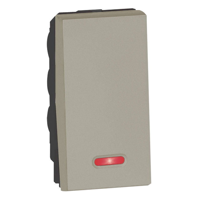 Legrand 572175 - INTERRUPTEUR VV 10AX UNIPOLAIRE 1 MODULE LUMINEUX ARTEOR CARRE CHAMPAGNE