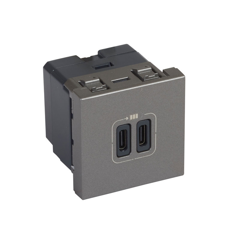 Legrand 572572 - ARTEOR CHARGEUR 2 MODULES 2 USB C+C 3A 15W MG