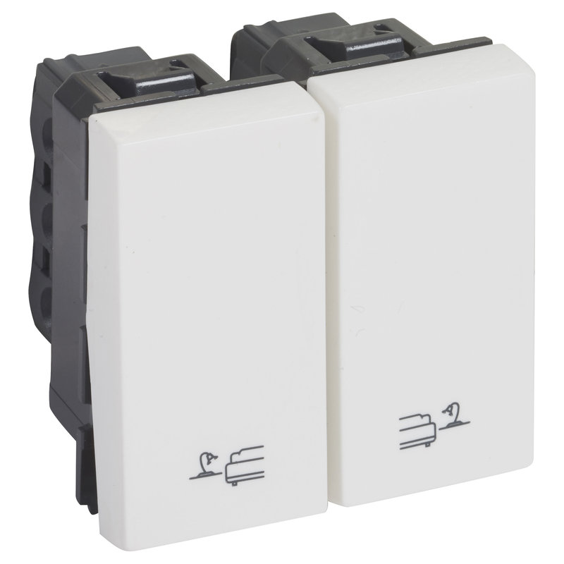 Legrand 573294 - 2 WAYS SWITCH FOR BED LIGHTS 2 MODULES W ITH ICONS SQ W