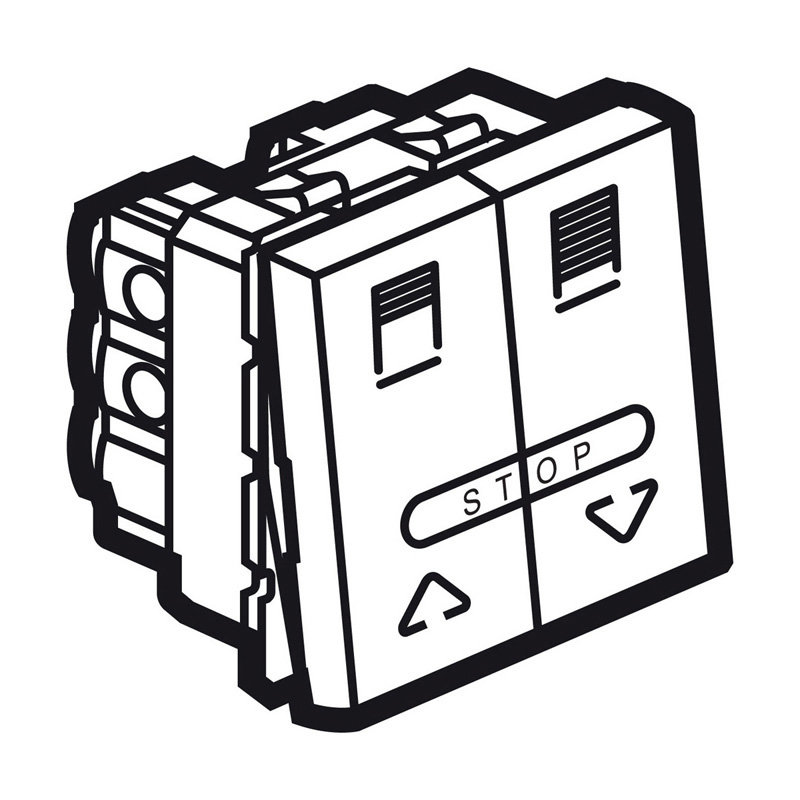Legrand 573724 - DOUBLE PUSH FOR ELECTRIC SHUTTER 2 MODUL ES WITH ICONS SQ MAG.