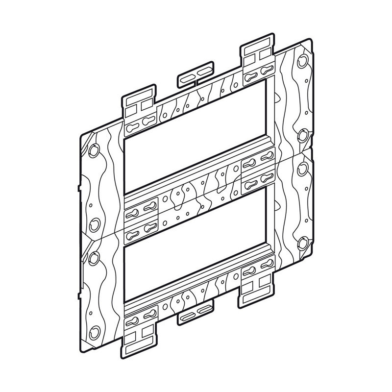 Legrand 576022 - FRAME 2*6 MODULES HORIZONTAL FIXATION A VIS F/ B SCHUKO BS