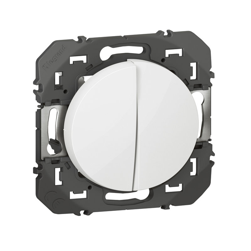 Legrand 600008 - Poussoir double dooxie 6A 250V~ finition blanc