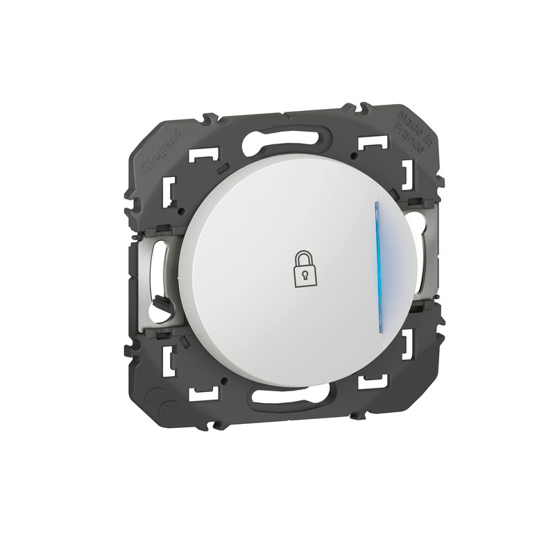 Legrand 600017 - Poussoir simple à voyant lumineux marquage cadenas dooxie 6A 250V~ blanc