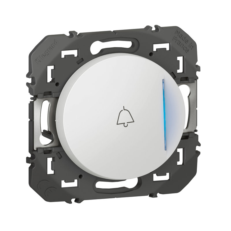 Legrand 600019 - Poussoir lumineux avec marquage sonnette dooxie à équiper d'un voyant - blanc