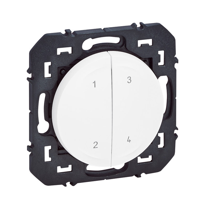Legrand 600091L - Commande 4 scénarios sans fil sans pile dooxie with Netatmo - blanc