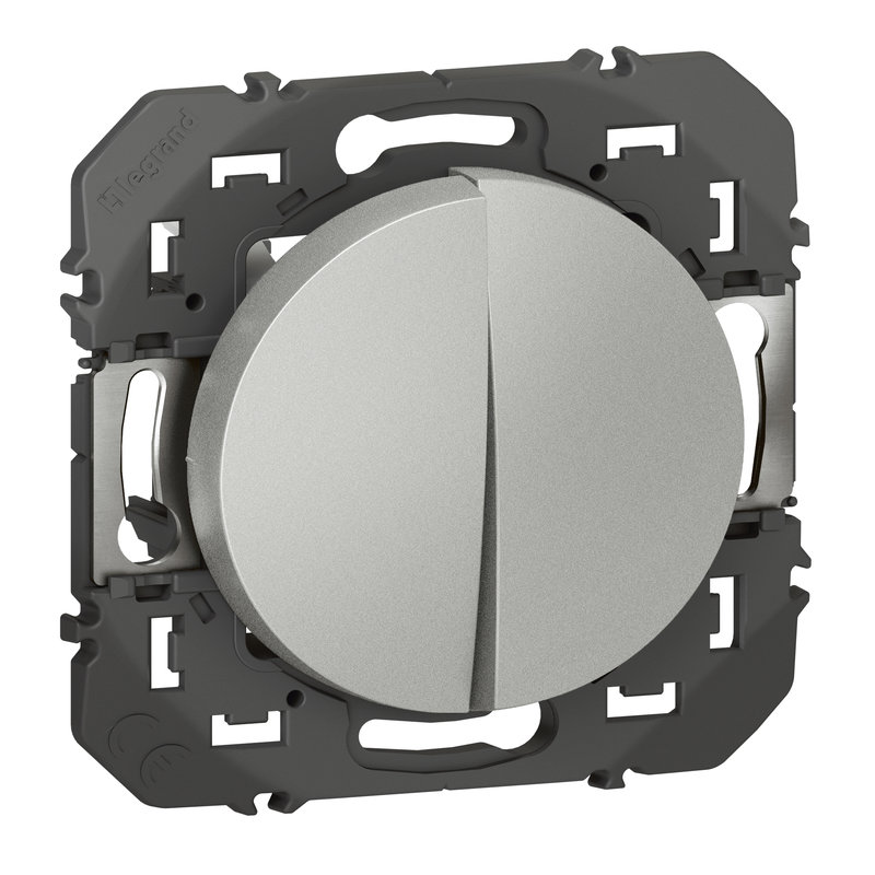 Legrand 600102 - Double interrupteur ou va-et-vient dooxie 10AX 250V~ finition alu