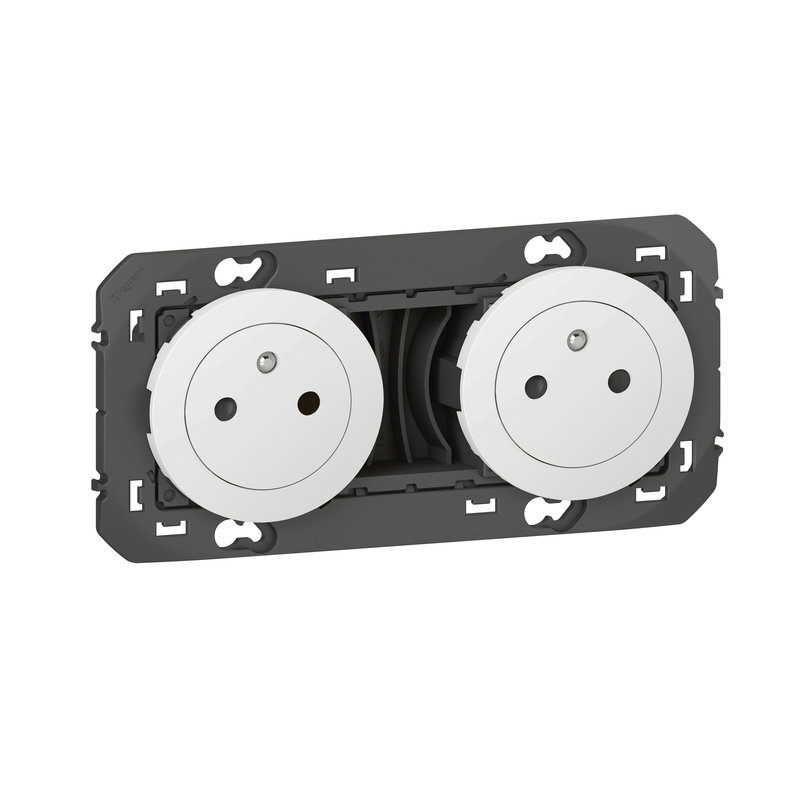 Legrand 600332 - Double prise de courant 2P+T Surface dooxie 16A précâblées finition blanc