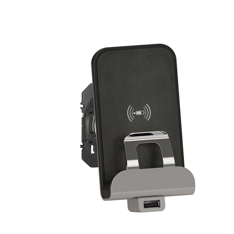 Legrand 600348 - Prise sans fil induction + Prise USB Type-A dooxie finition métallisée