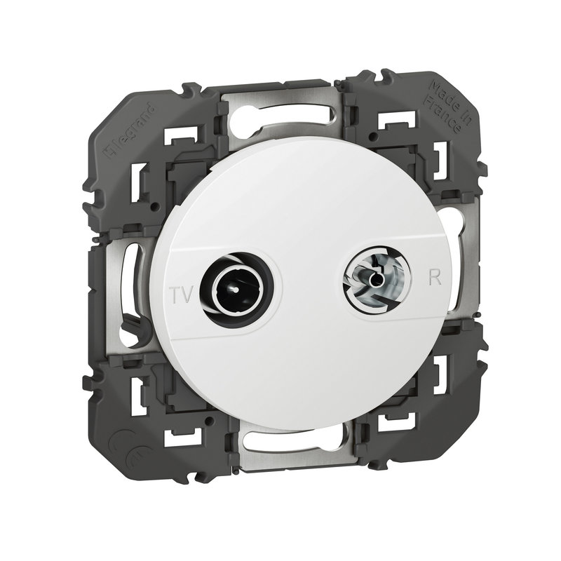 Legrand 600354 - Prise TV-R dooxie - finition blanc - avec support
