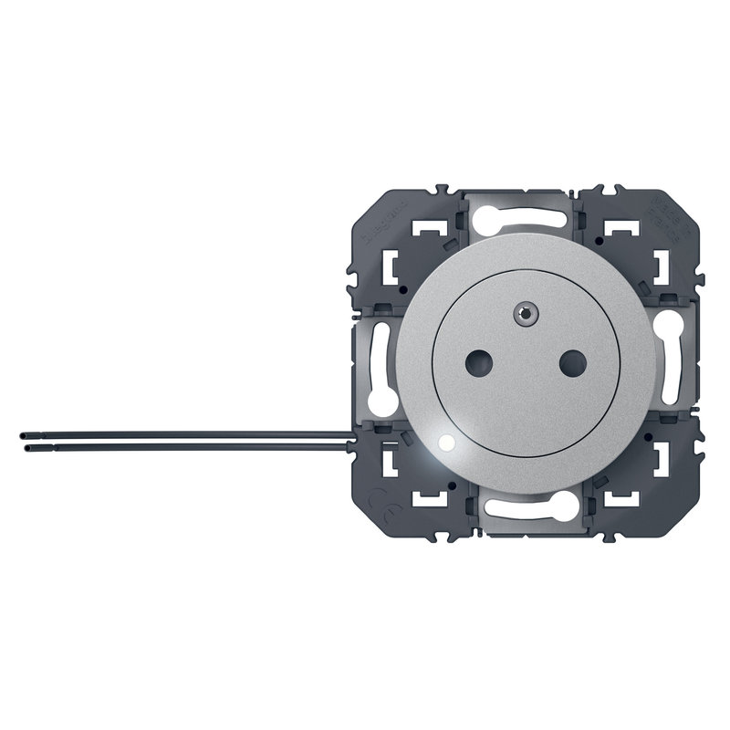 Legrand 600420 - Prise de courant 2P+T à voyant Surface dooxie 16A finition alu