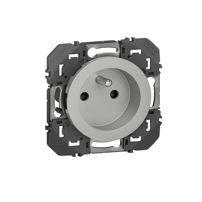 Legrand 600437 - Prise de courant 2P+T à puits dooxie 16A finition alu