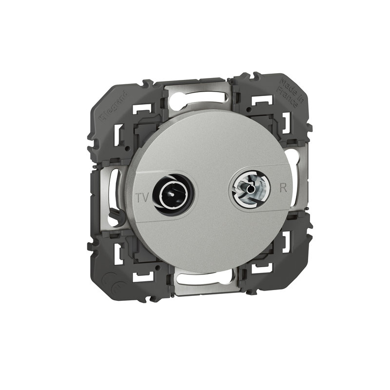 Legrand 600454 - Prise TV-R dooxie - finition alu - avec support