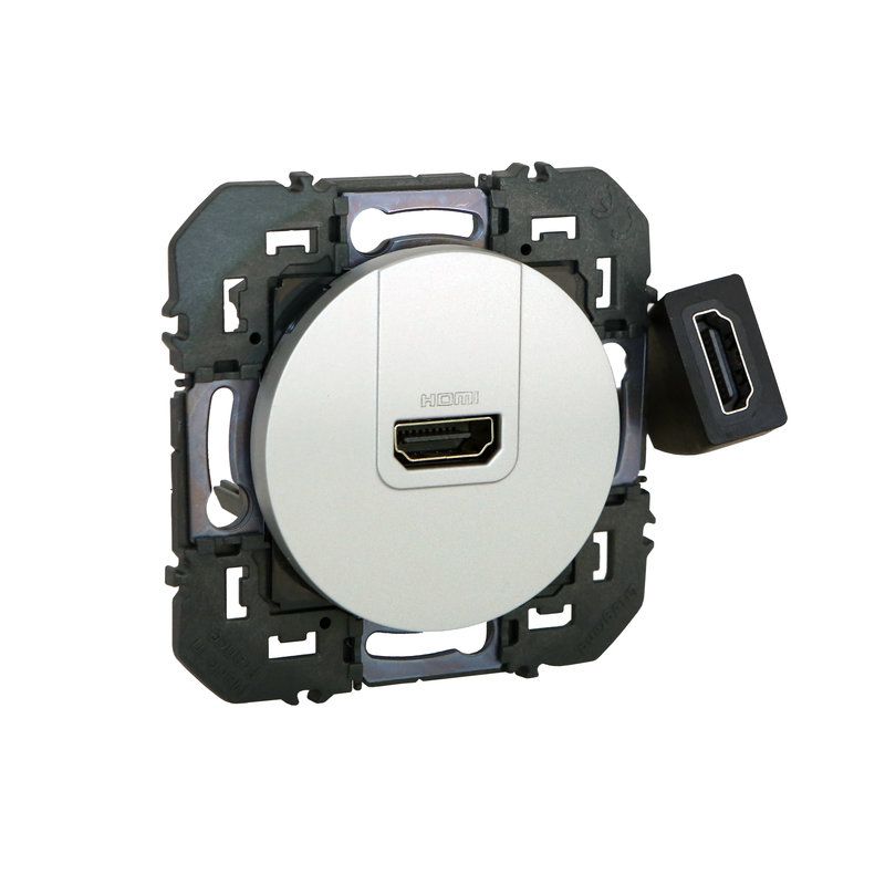 Legrand 600485 - Prise HDMI 2.0 Type A préconnectorisée dooxie finition alu