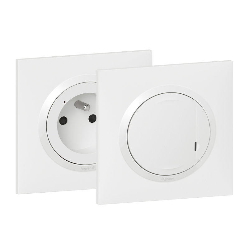 Legrand 600694 - Prêt-à-poser dooxie créer une prise commandée : 1 prise + 1 cde sans fil - blanc