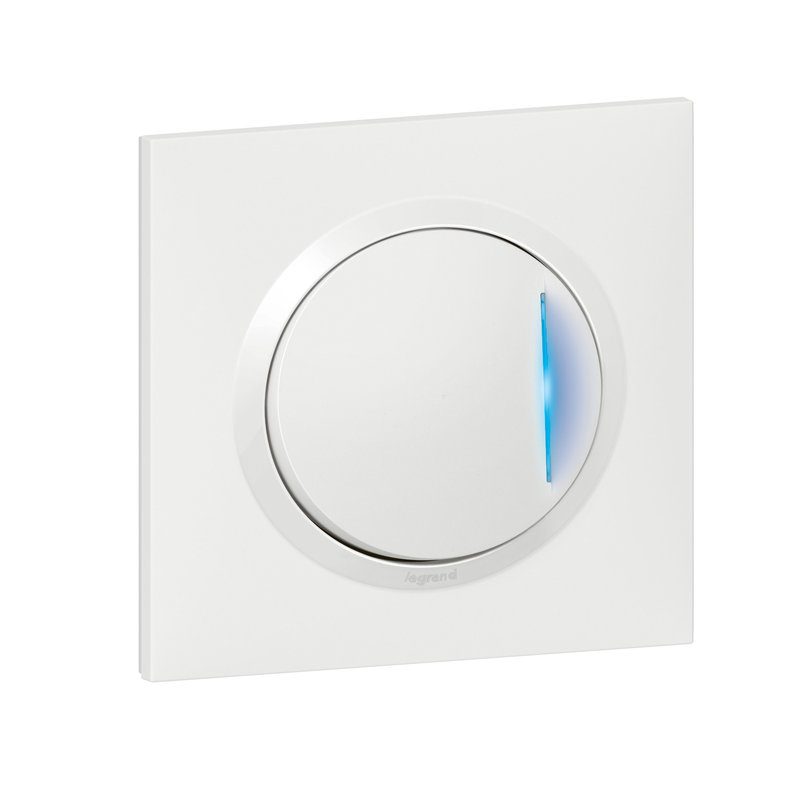 Legrand 600710 - Interrupteur ou va-et-vient témoin dooxie one 10AX 250V~ complet avec griffes