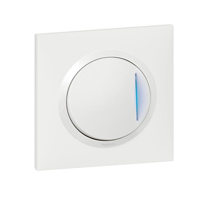 Legrand 600716 - Poussoir simple lumineux dooxie one 6A complet avec griffes