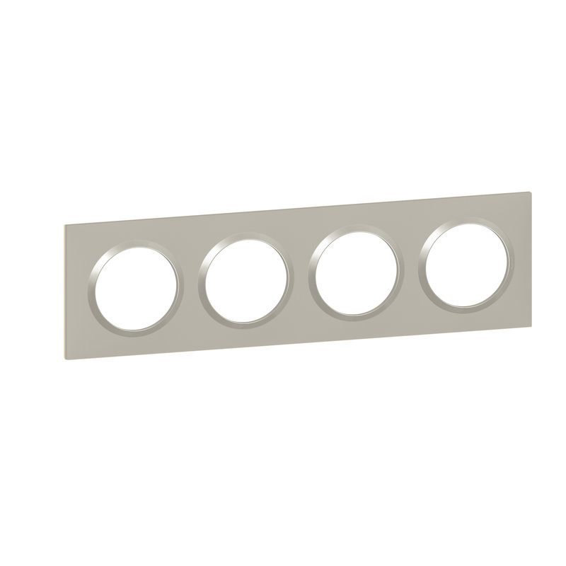Legrand 600824 - Plaque carrée dooxie 4 postes finition plume