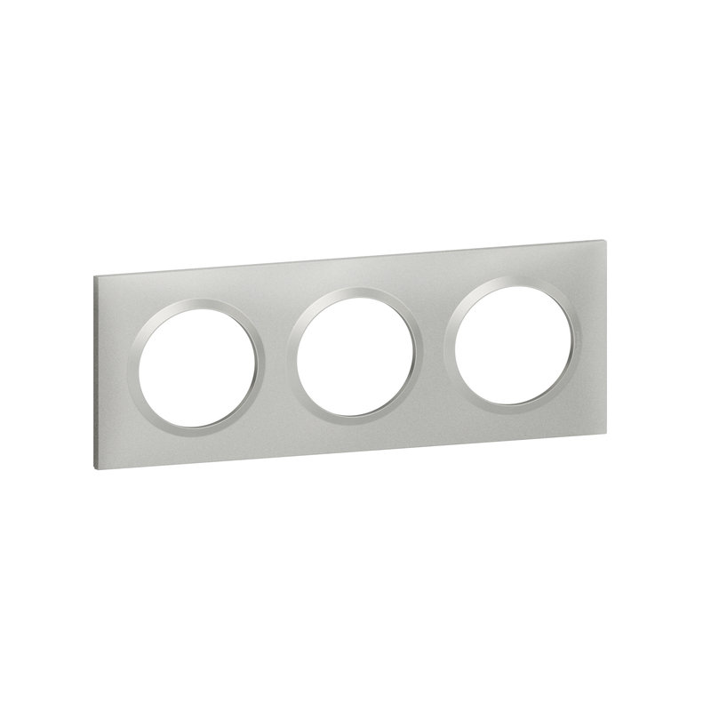 Legrand 600853 - Plaque carrée dooxie 3 postes finition effet aluminium