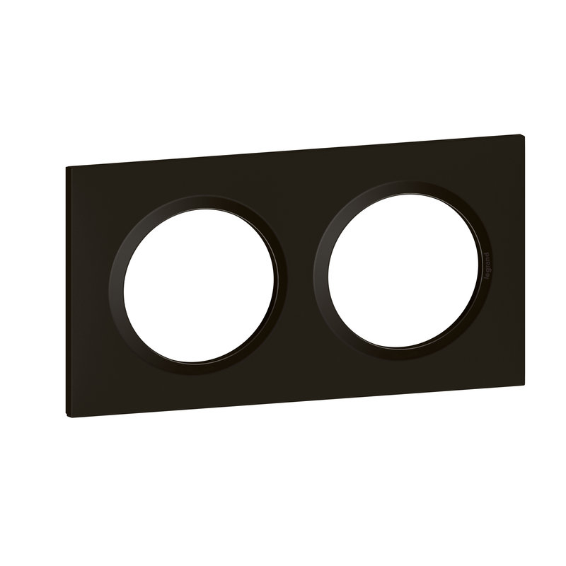 Legrand 600862 - Plaque carrée dooxie 2 postes finition noir velours