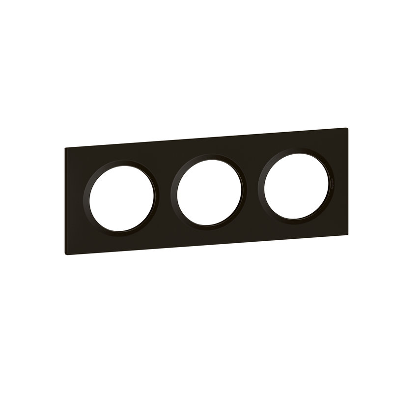 Legrand 600863 - Plaque carrée dooxie 3 postes finition noir velours