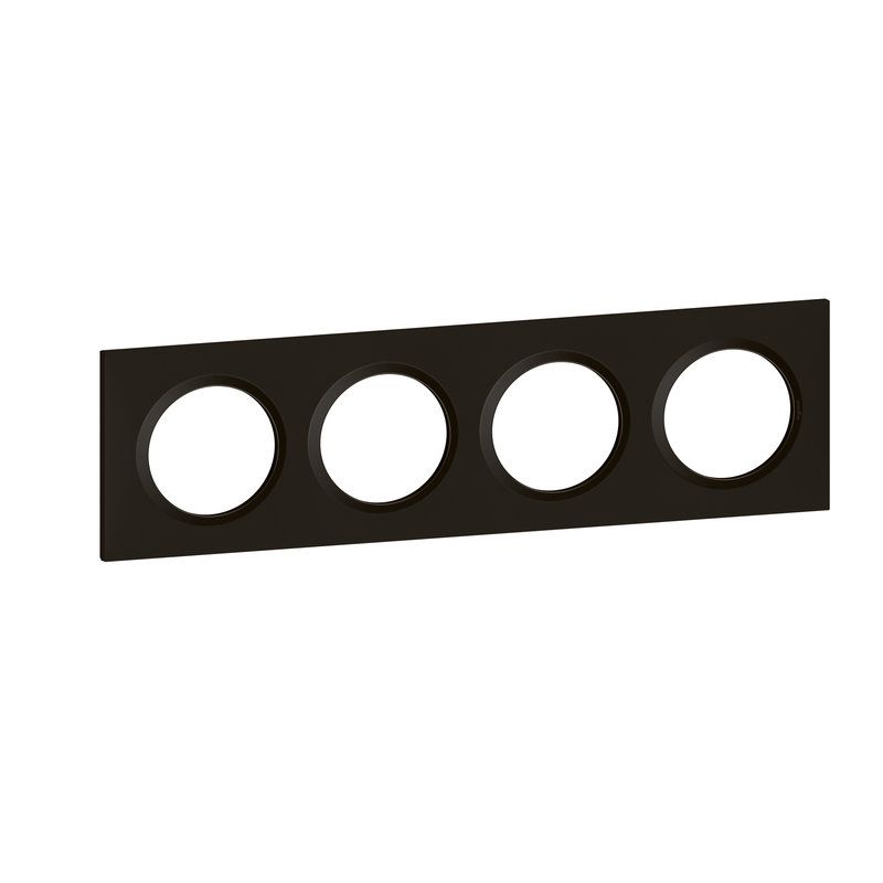 Legrand 600864 - Plaque carrée dooxie 4 postes finition noir velours