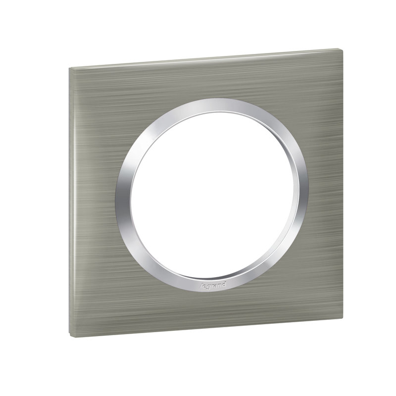 Legrand 600871 - Plaque carrée dooxie 1 poste finition effet inox brossé
