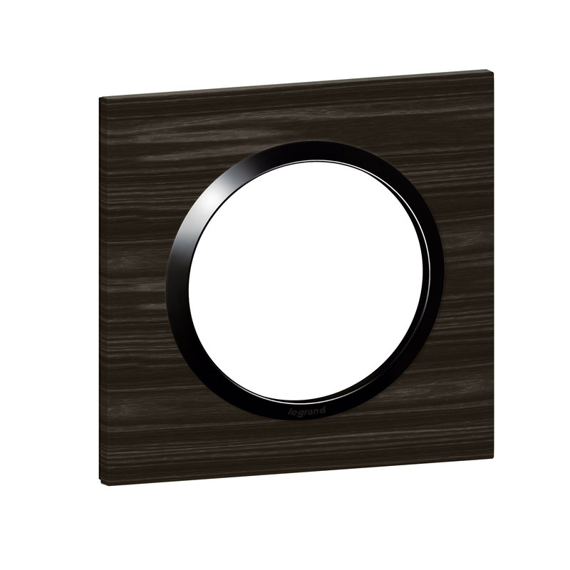 Legrand 600881 - Plaque carrée dooxie 1 poste finition effet bois ébène