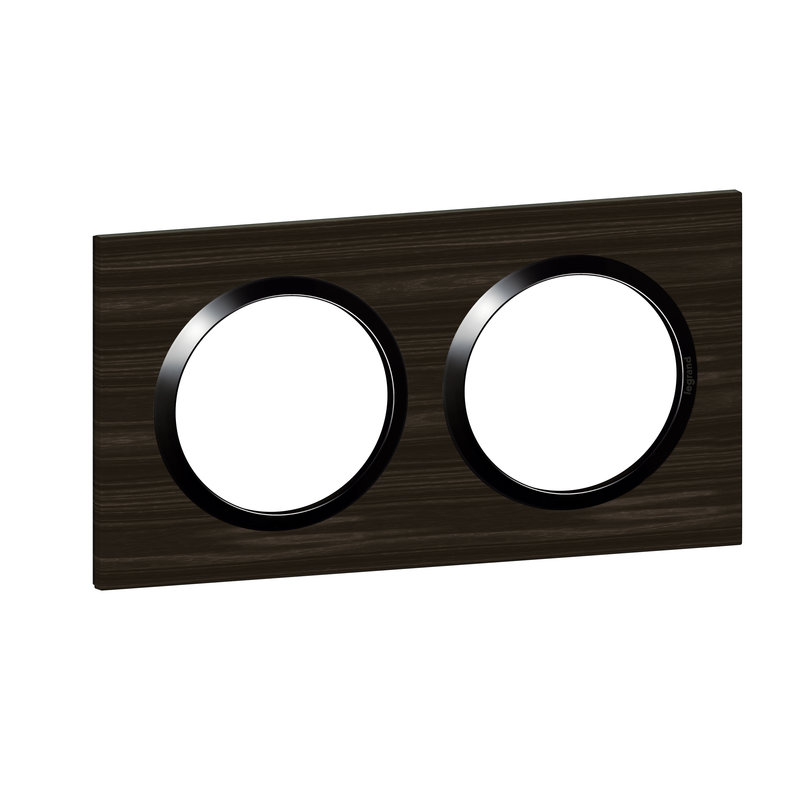 Legrand 600882 - Plaque carrée dooxie 2 postes finition effet bois ébène
