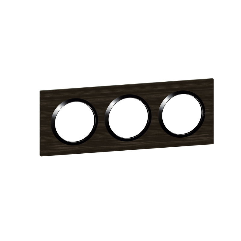Legrand 600883 - Plaque carrée dooxie 3 postes finition effet bois ébène