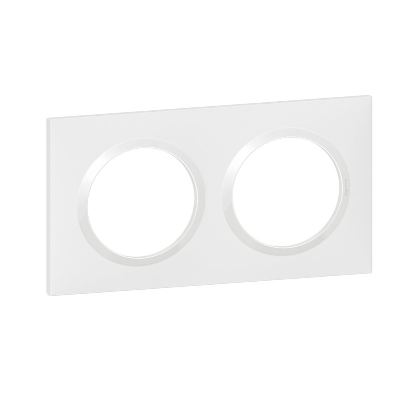Legrand 600902 - Plaque carrée dooxie 2 postes finition blanc