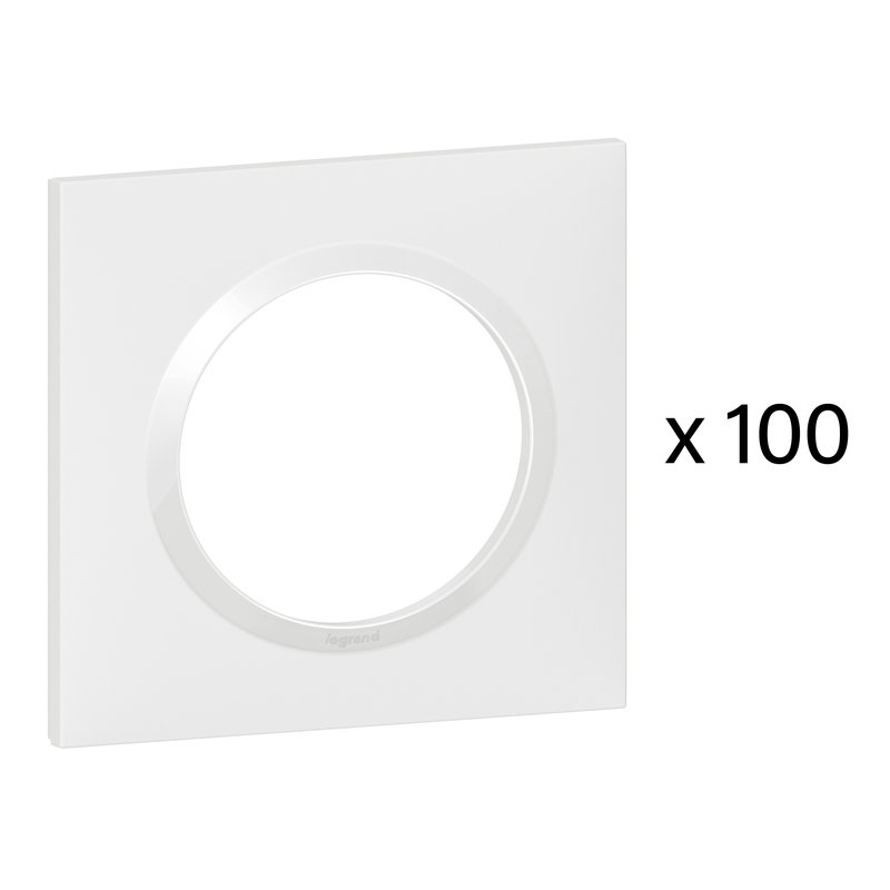 Legrand 600941 - Lot de 100 plaques carrées dooxie 1 poste finition blanc