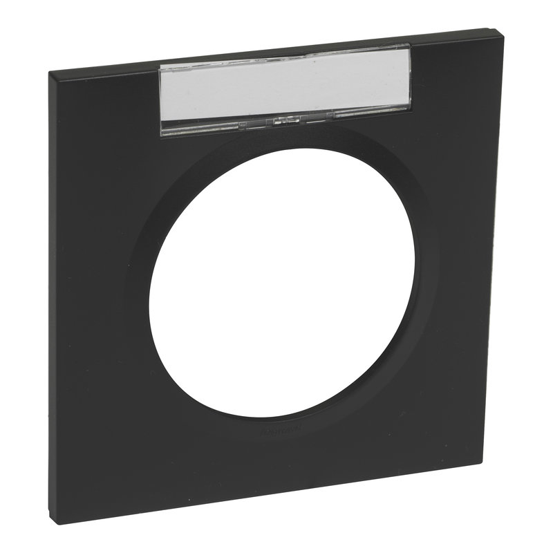 Legrand 600945 - Plaque carrée dooxie 1 poste noir velours avec porte-étiquette