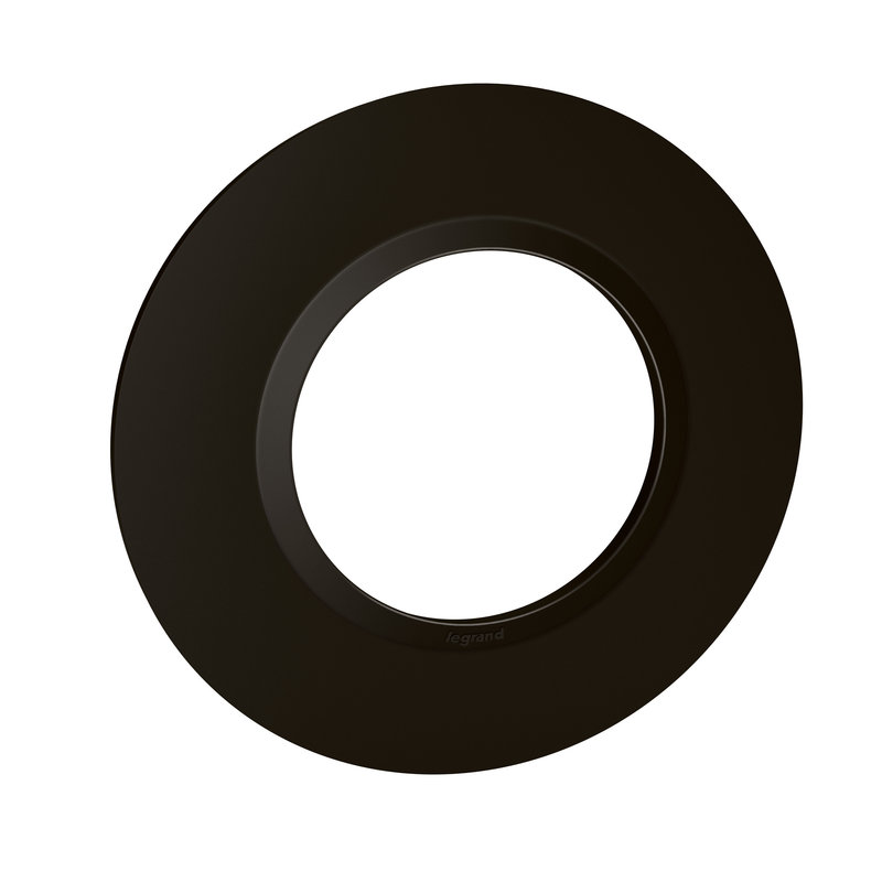Legrand 600976 - Plaque ronde dooxie 1 poste finition noir velours