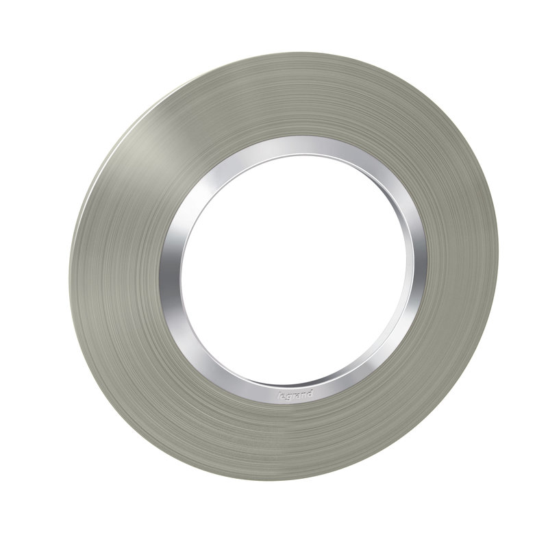 Legrand 600978 - Plaque ronde dooxie 1 poste finition effet inox brossé