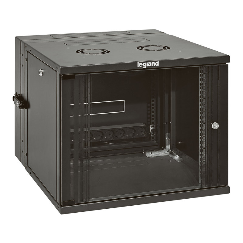 Legrand 646221 - Coffret pivotant 19pouces livré monté Linkeo capacité 9U - 492x600x610mm