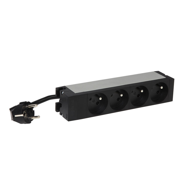 Legrand 646800 - PDU 10pouces 1U LCS³ fixation sans vis équipé : 4x2P+T inclinées 55° + cordon 1m