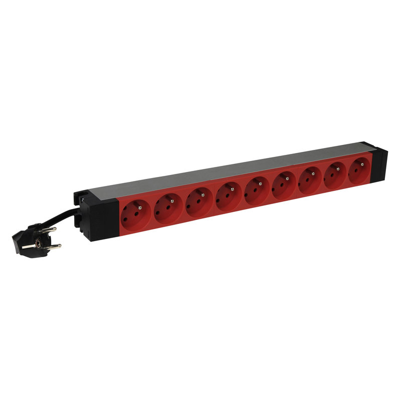Legrand 646811 - PDU 19pouces 1U LCS² - 9x2P+T rouges - cordon 3m avec fiche 2P+T 16A