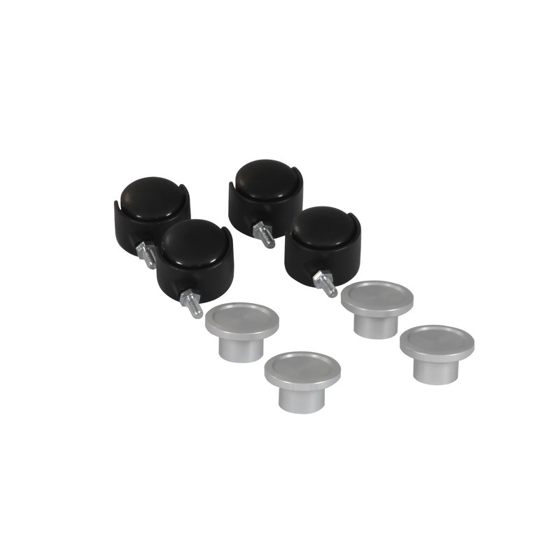 Legrand 653088 - Jeu de 4 roulettes avec range cordons pour pied colonnettes 1 et 2 compartiments