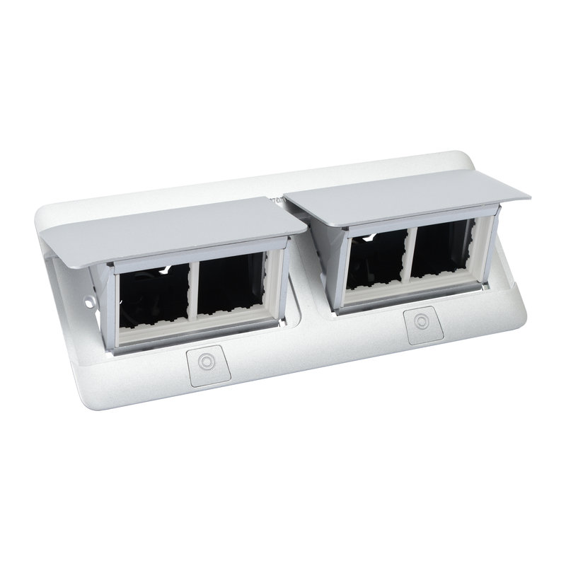 Legrand 654015 - Pop-up pour mobilier 2x4 modules livré avec kit d'installation - aluminium